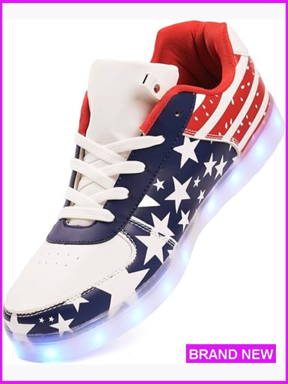 LED Light Up Sports Sneakers Unisex Low-Top USB Rechargeable Party Dancing Shoes